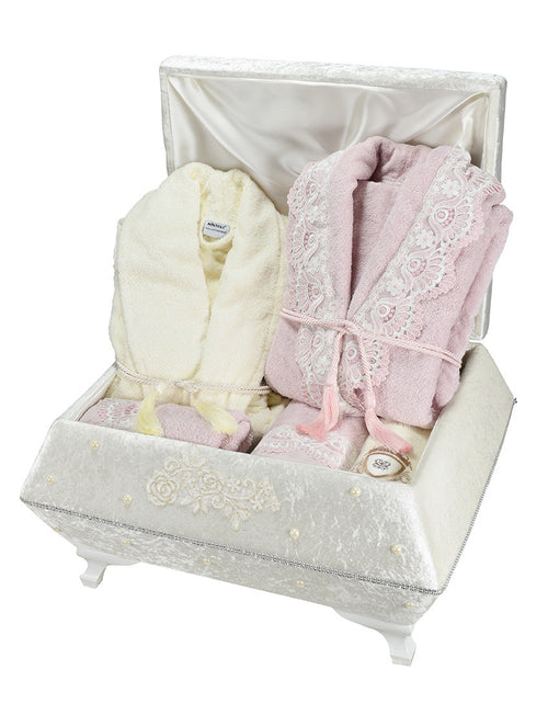 Load image into Gallery viewer, 18 Pcs "MARGARET"  Bathrobe Set 100% Cotton