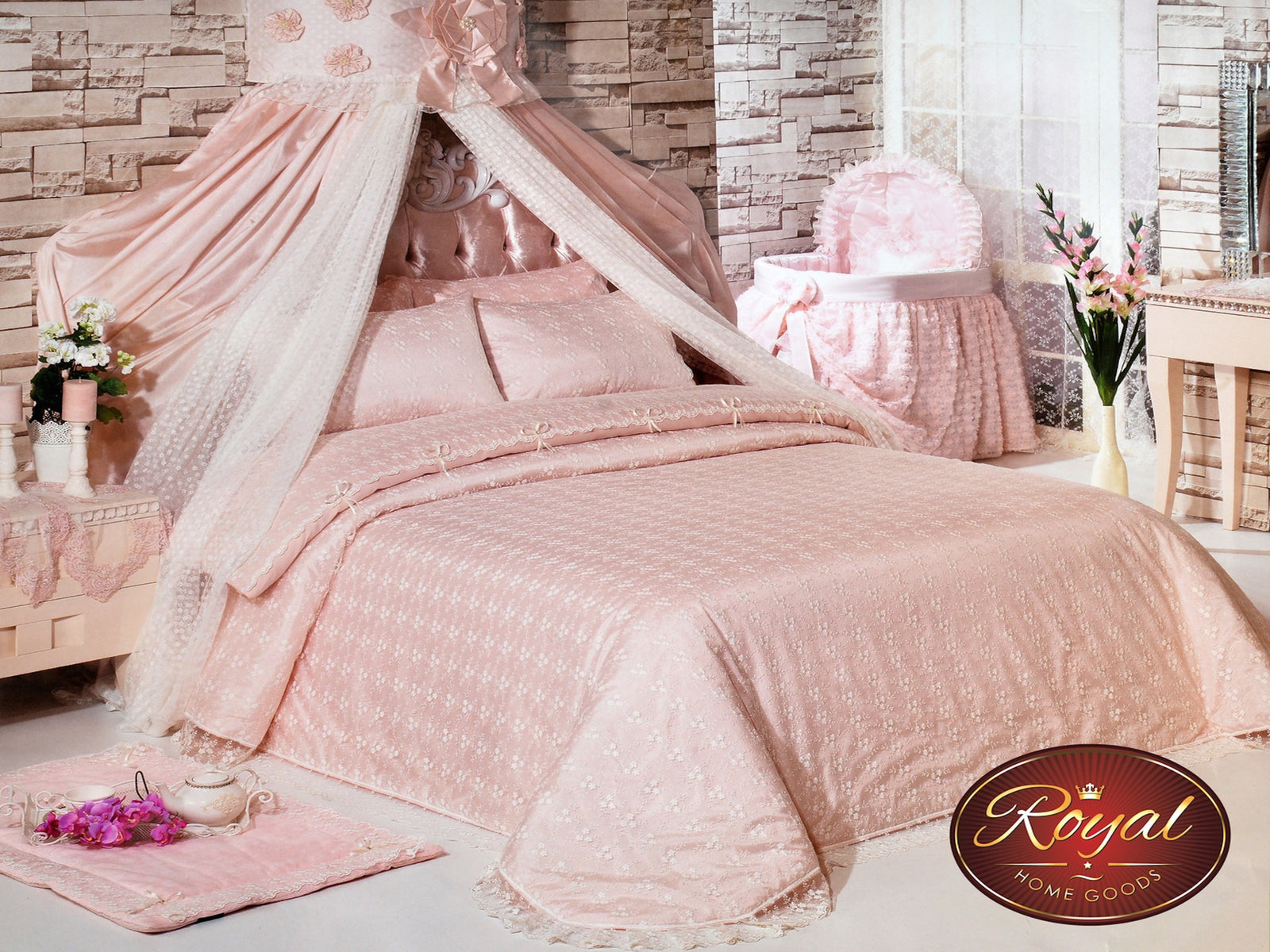 3 Pcs "BEGONYA" Bed Cover Set (Hand-Made)