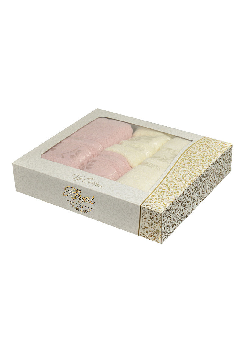4 Pcs "Fialka" Towel Set 100% VIP Cotton
