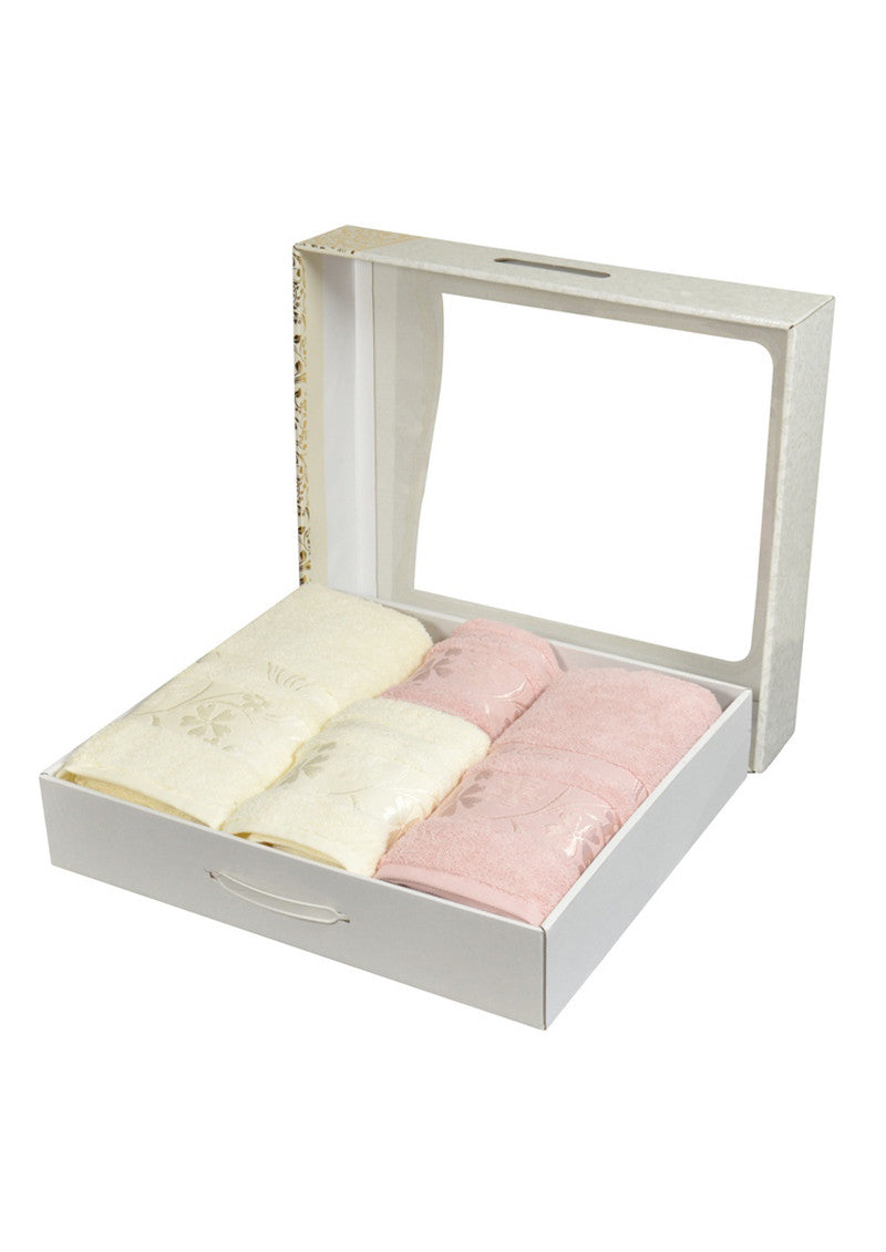 4 Pcs "Fialka" Towel Set 100% VIP Cotton