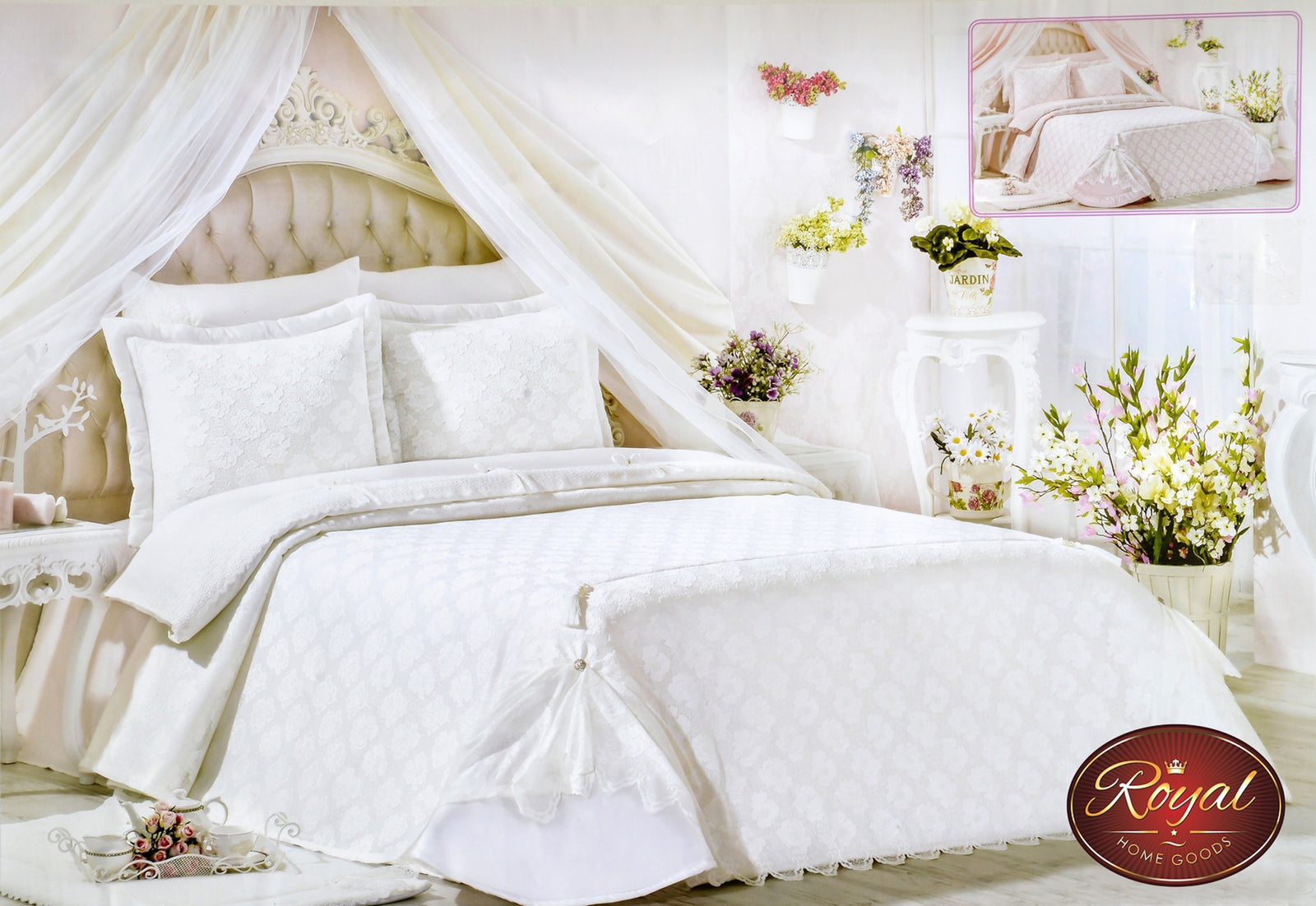 3 Pcs "MANOLYA" Bed Cover Set (Hand-Made)
