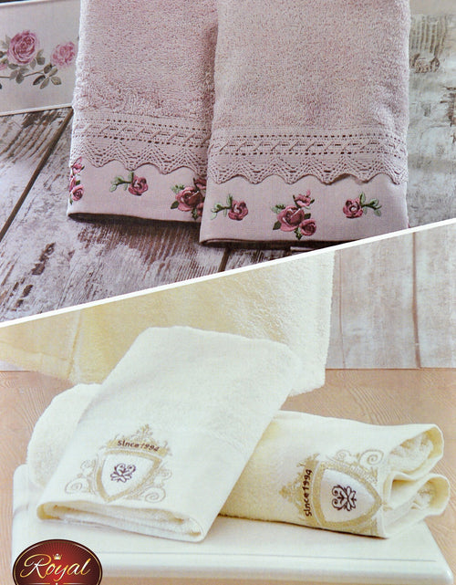 Load image into Gallery viewer, 4 Pcs &quot;Gulru&quot; Towel Set 100% Cotton

