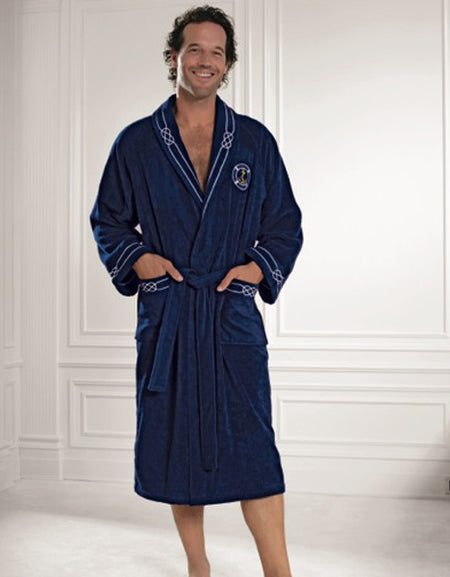 Marine Men's Bathrobe 100% Soft Cotton