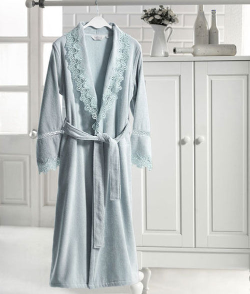 Load image into Gallery viewer, &quot;Victoria&quot; Bathrobe 100% Soft Cotton
